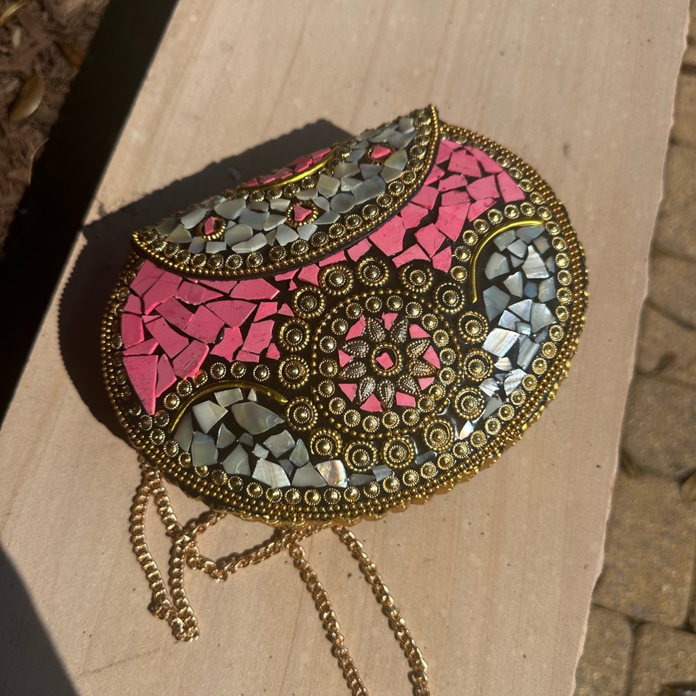 Ramla. Metal bag with mosaic stones. “Beverly Hills”